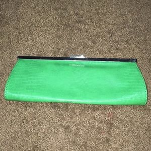 Clutch Loft green NEW with silver trim NWT Holidays wedding formal NEW
